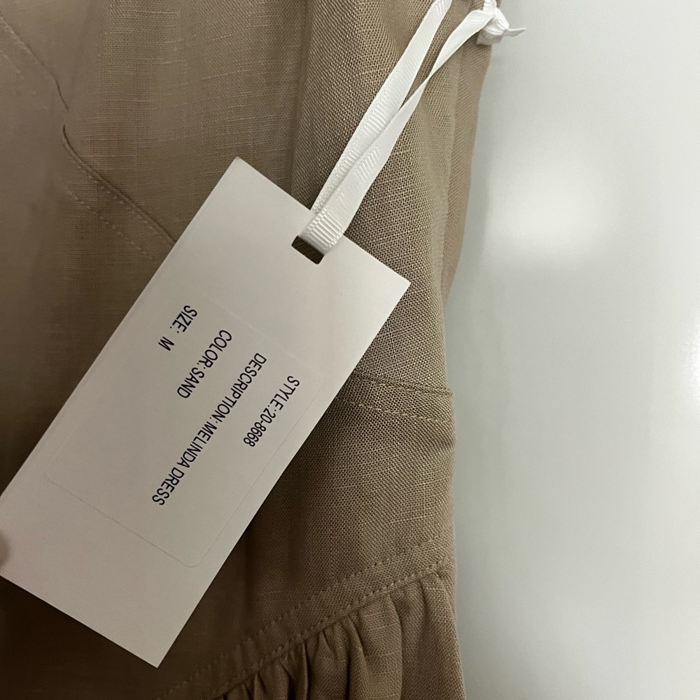 Torn by Ronny Kobo Beige The Camila Dress Midi Dress Medium - Picture 7 of 9